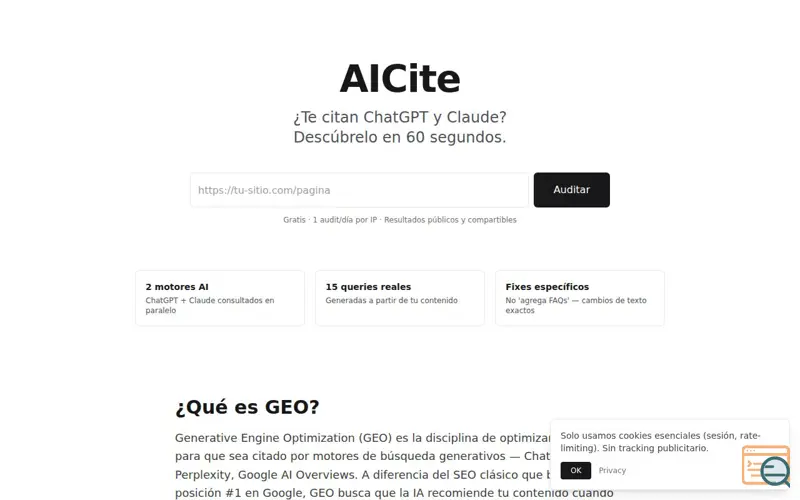 Screenshot of Aicite