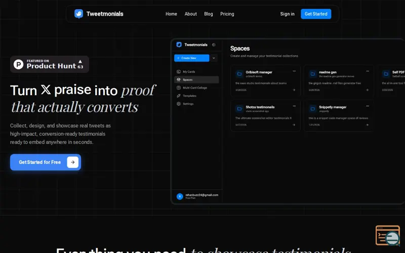 Screenshot of Tweetmonials