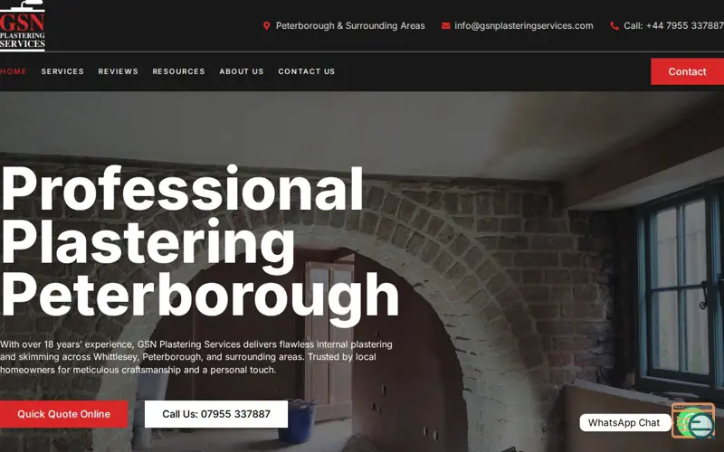 Screenshot of GSN Plastering