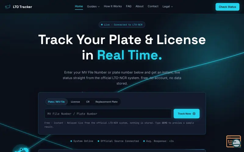 Screenshot of LTO Tracker