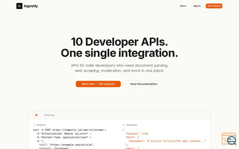 Screenshot of Ingestly