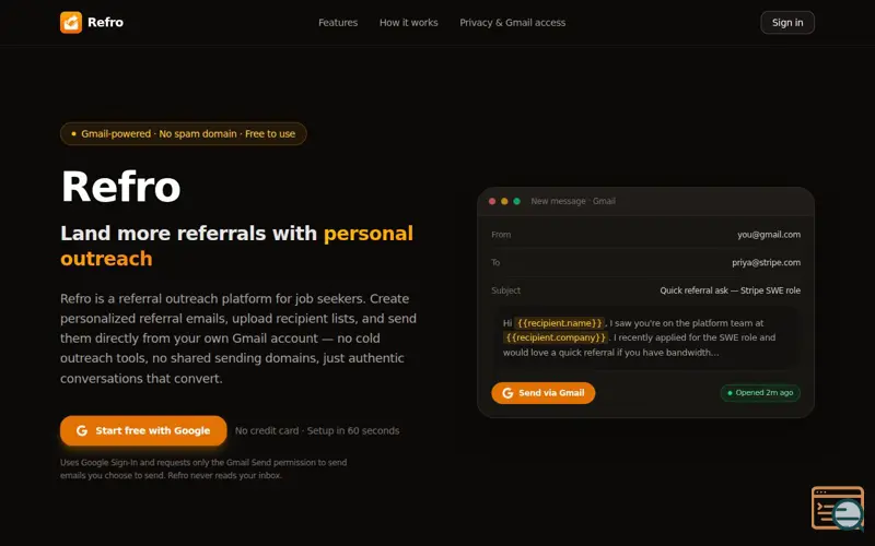 Screenshot of Refro