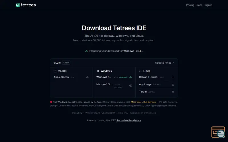 Screenshot of Tetrees