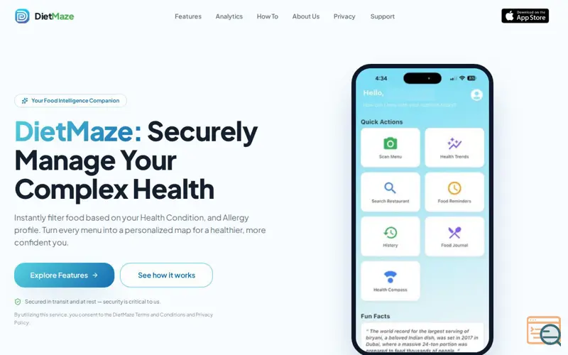 Screenshot of DietMaze: AI - Food Companion