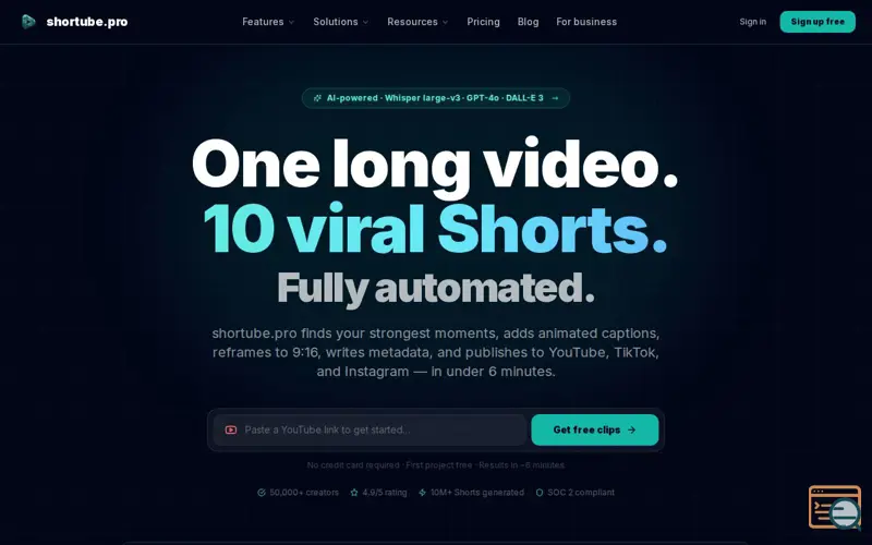 Screenshot of Shortube.pro