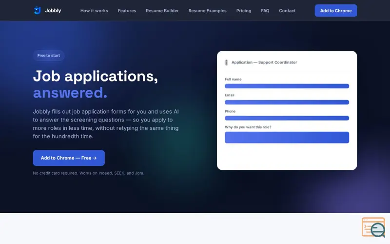 Screenshot of Jobbly