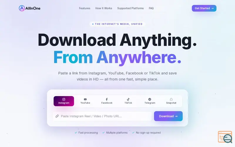 Screenshot of Allinone Media Downloader