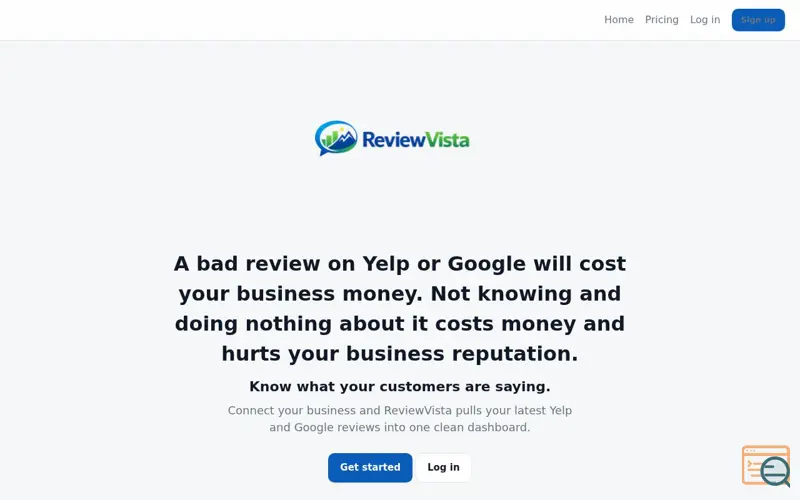 Screenshot of ReviewVista