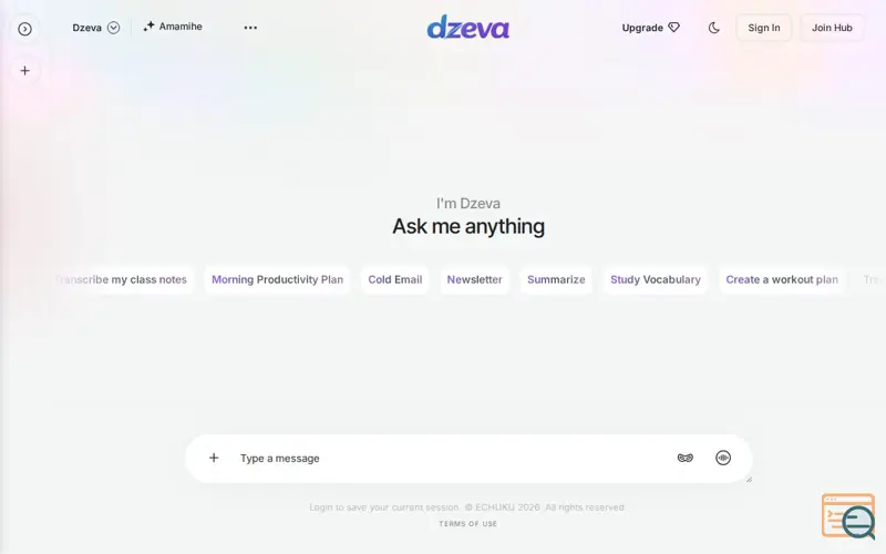 Screenshot of DZEVA