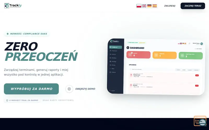 Screenshot of Trackly