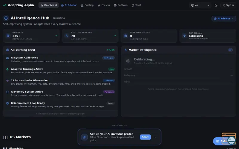 Screenshot of AdaptingAlpha