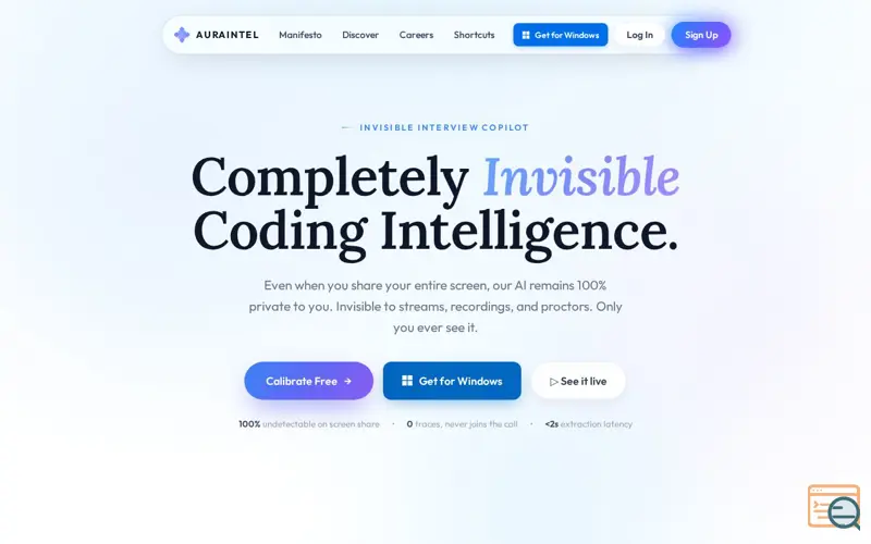 Screenshot of AuraIntel