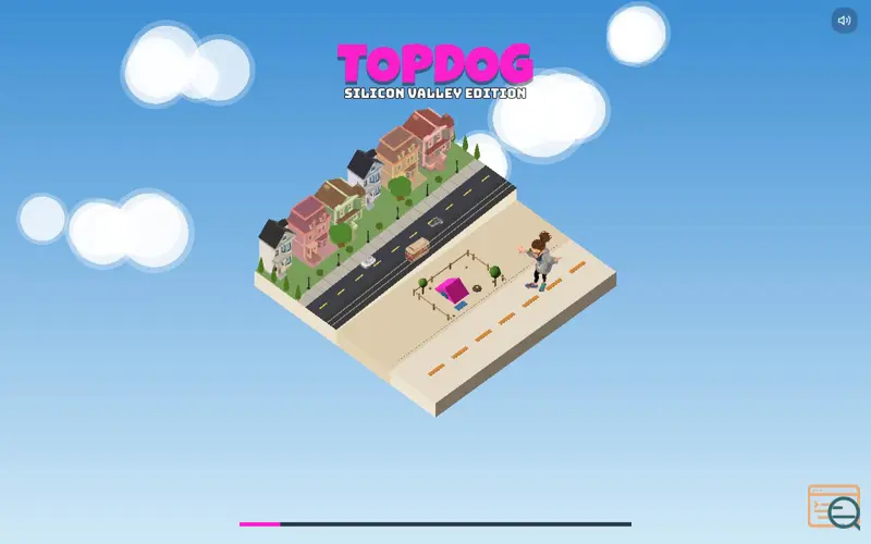 Screenshot of Topdog-dev, a launch using Emscripten