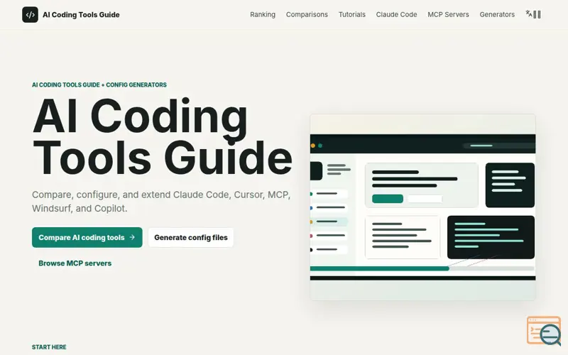 Screenshot of AI Coding Tools Guide