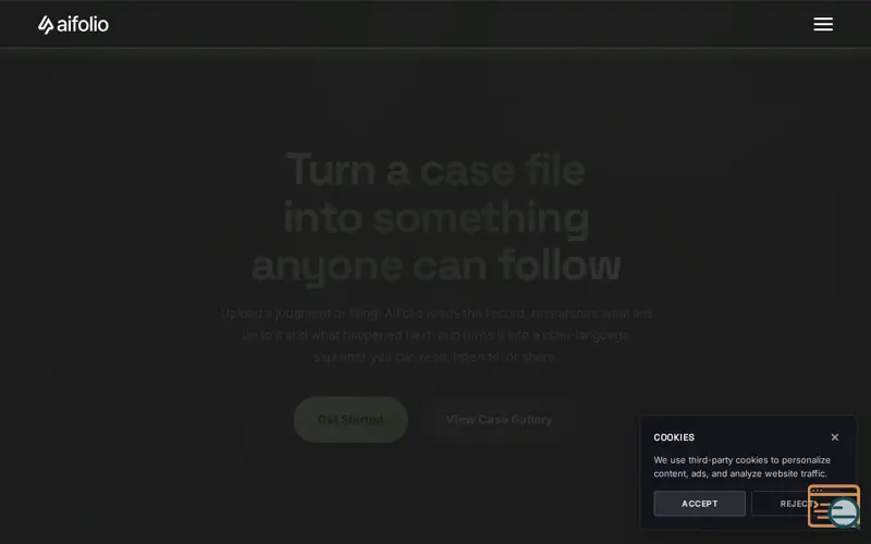 Screenshot of AiFolio