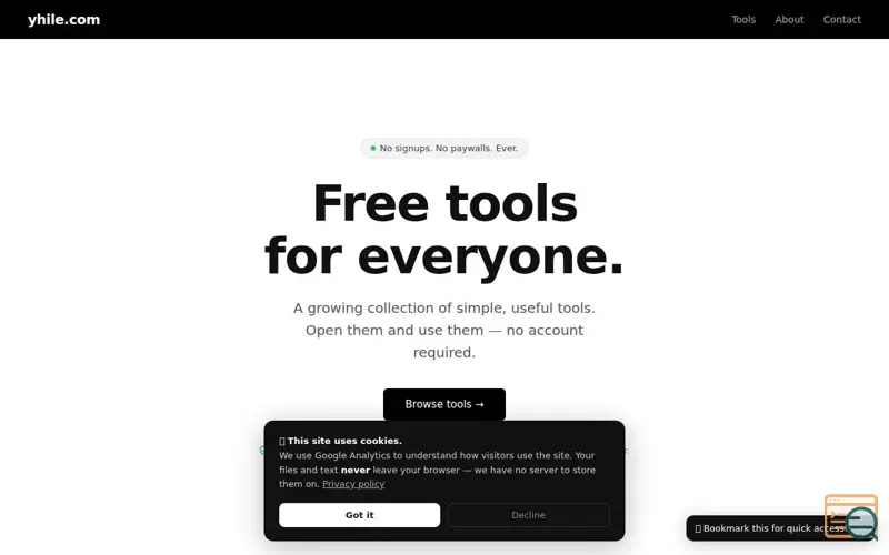 Screenshot of yhile.com