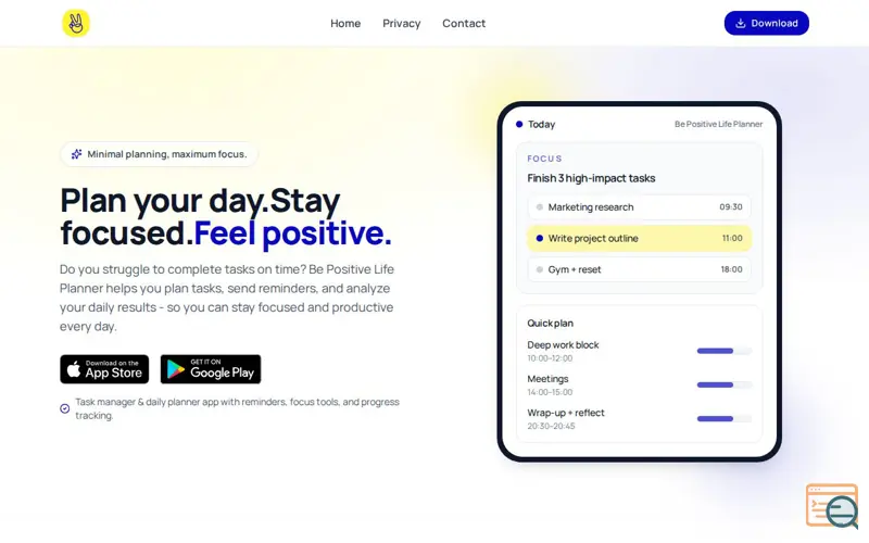 Screenshot of Be Positive 