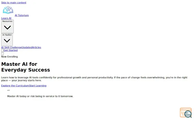 Screenshot of AI Tutorium, a launch using Plesk