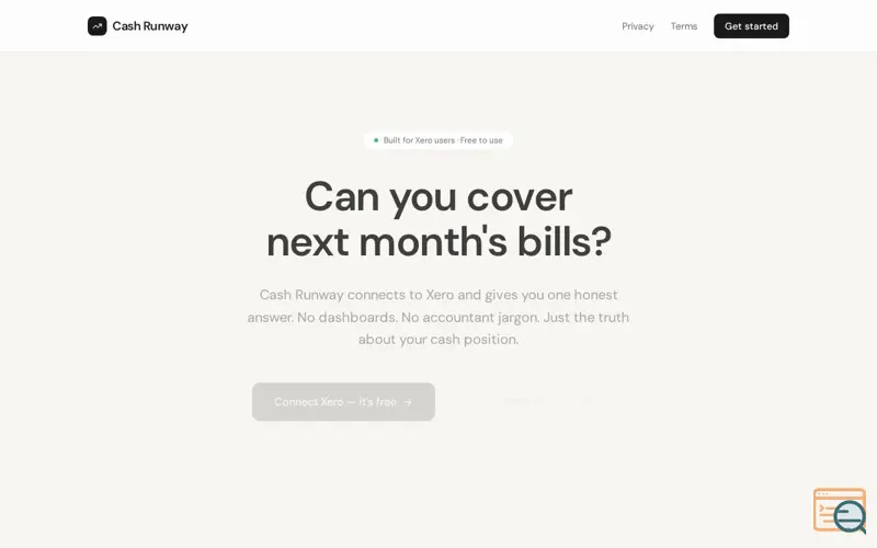 Screenshot of CashRunway