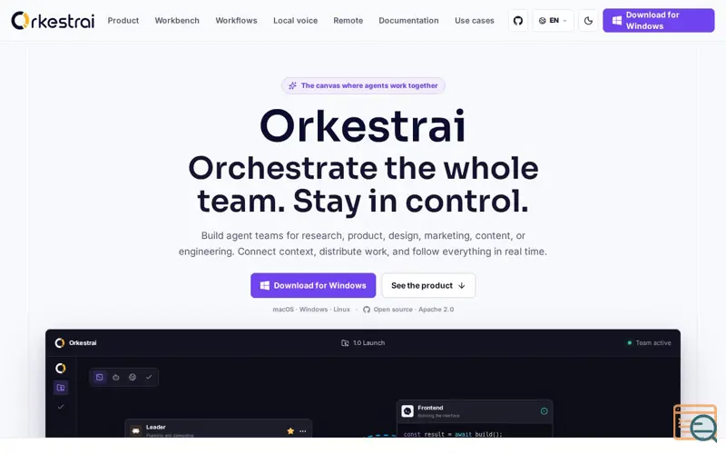 Screenshot of Orkestrai