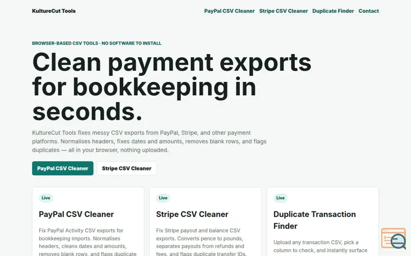 Screenshot of KultureCut Tools