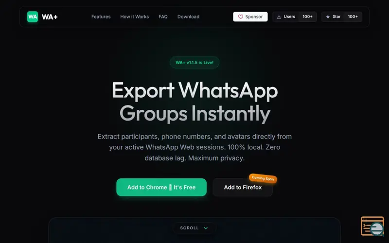 Screenshot of WA+