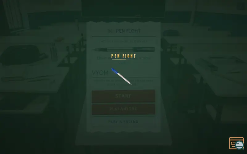 Screenshot of Pen Fight: flick yours, knock theirs off, keep it