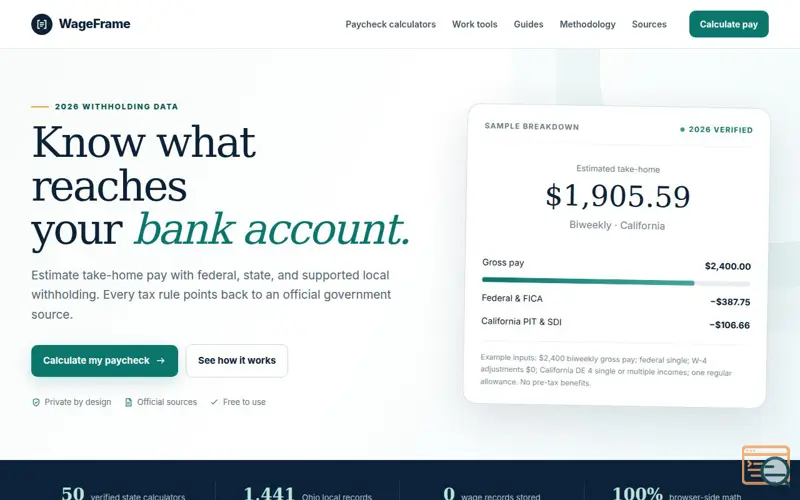Screenshot of WageFrame