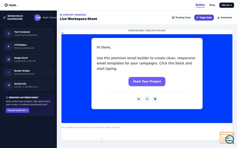 Screenshot of Orynlo Email Templates
