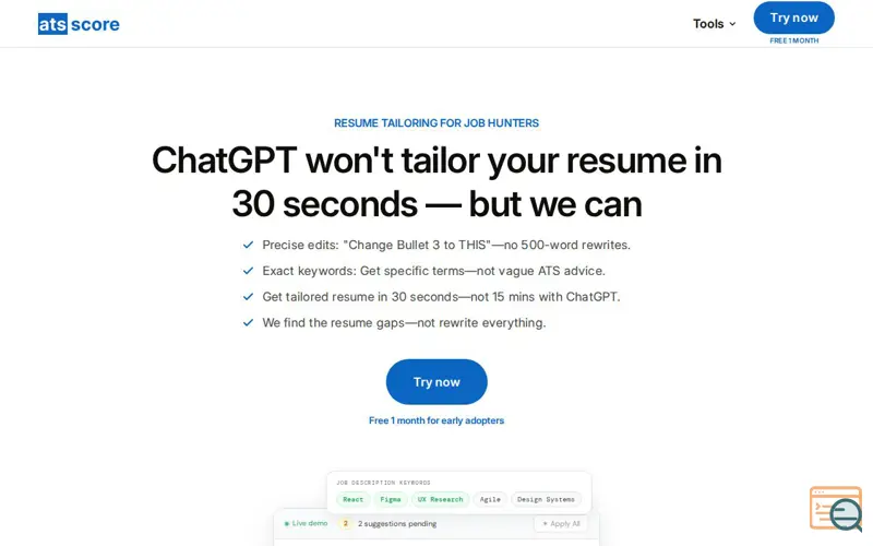 Screenshot of ATS Scores