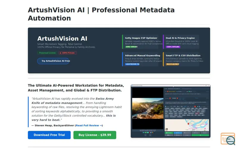 Screenshot of ArtushVision AI