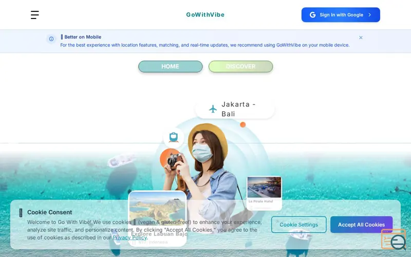 Screenshot of GoWithVibe, a launch using GetYourGuide