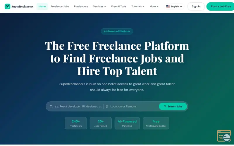 Screenshot of Superfreelancers