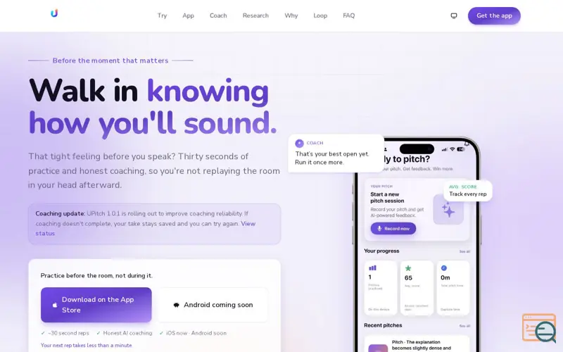 Screenshot of UPitch