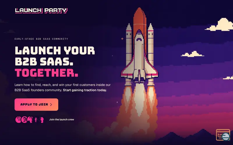 Screenshot of Launch Party