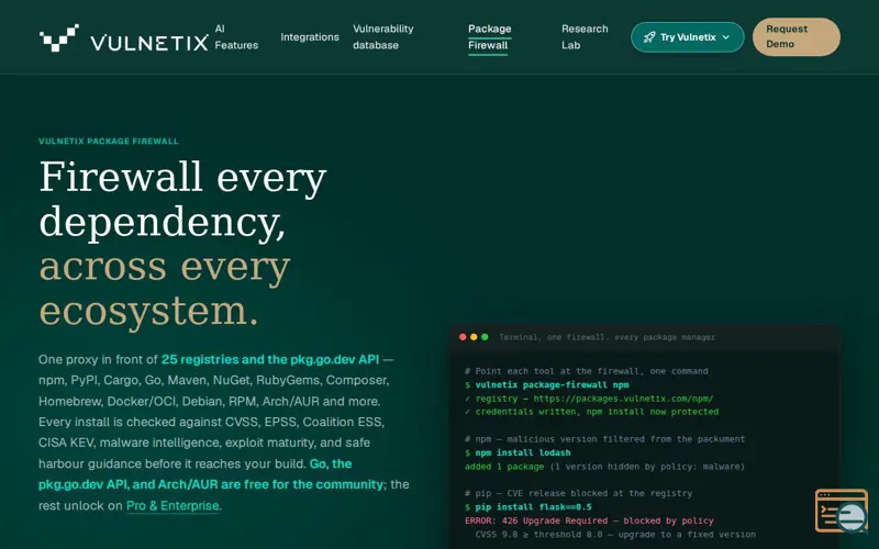 Screenshot of Vulnetix