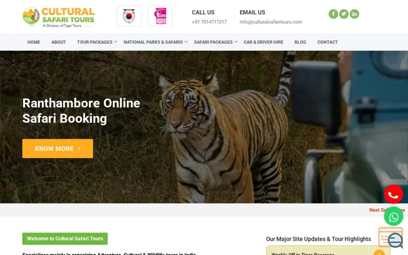 Screenshot of Cultural Safari Tours