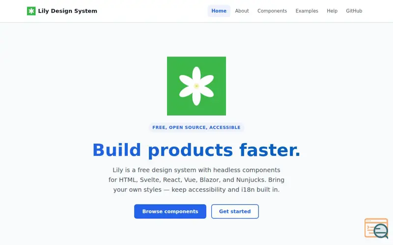 Screenshot of Lilydesignsystem