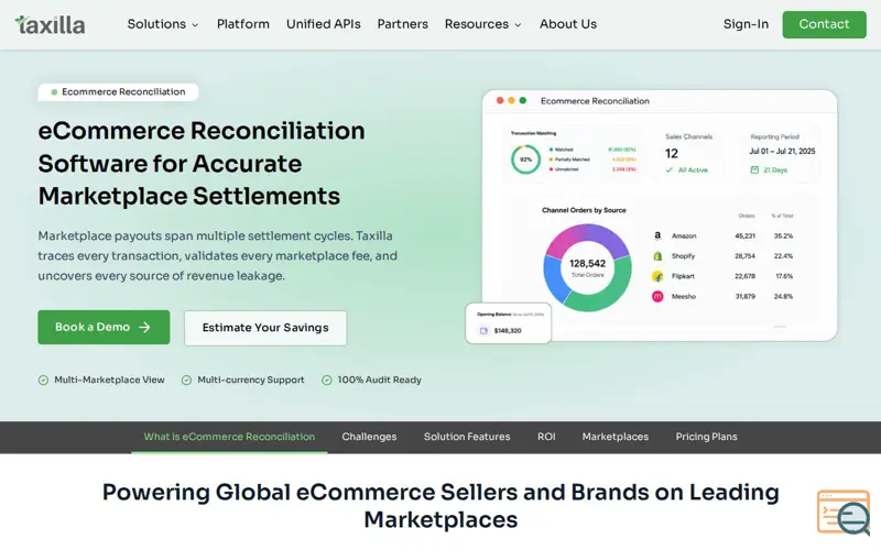 Screenshot of eCommerce Reconciliation Software