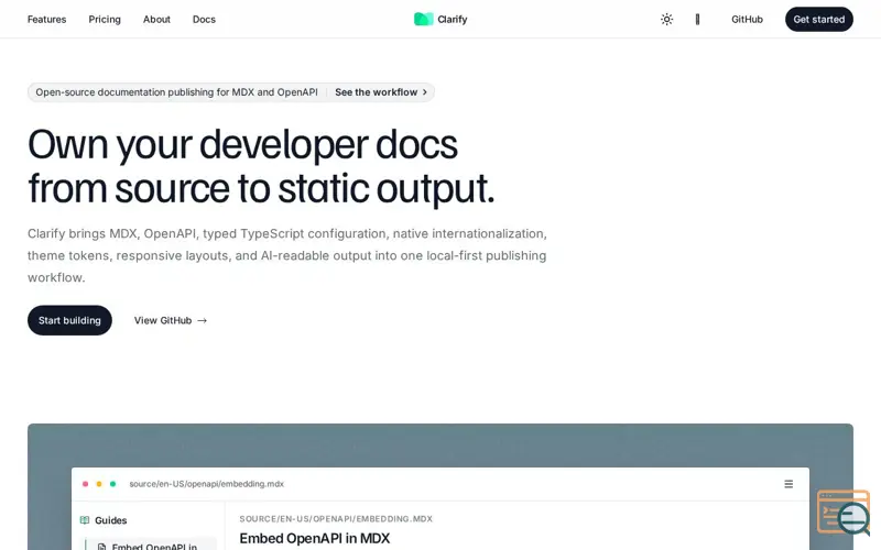 Screenshot of Clarify