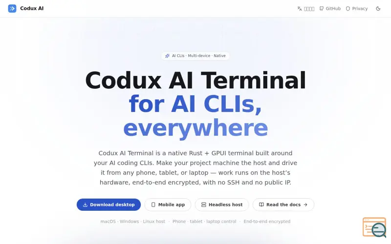 Screenshot of Codux