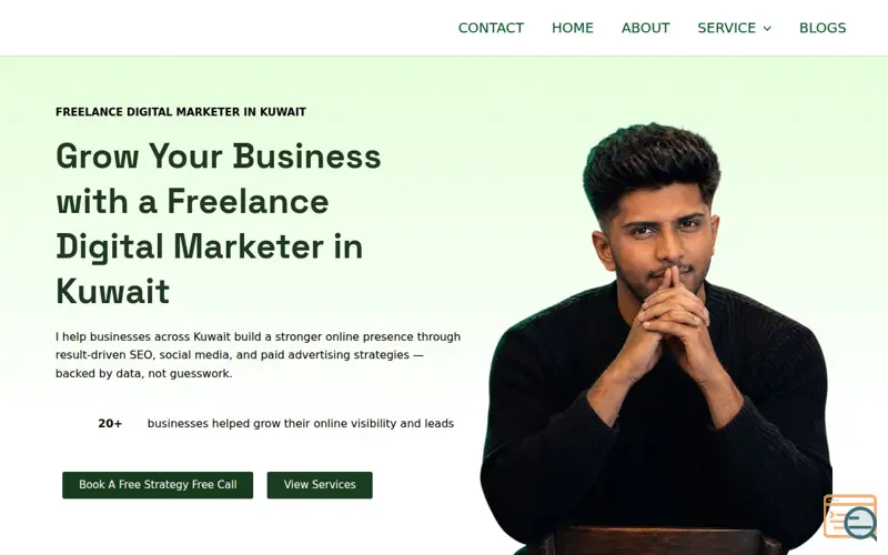 Screenshot of Freelance Digital Marketer in Kuwait 