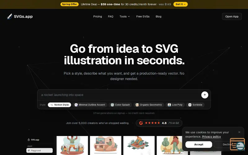 Screenshot of SVGs.app