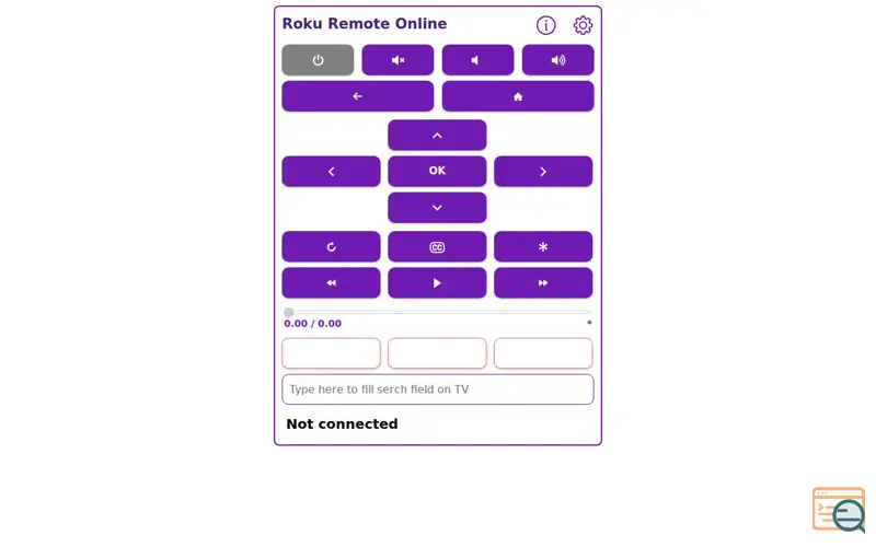 Screenshot of Roku RC