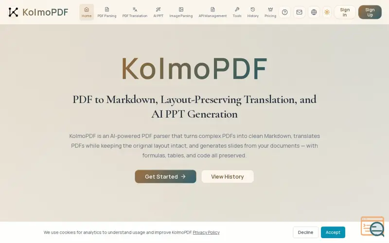 Screenshot of KolmoPDF
