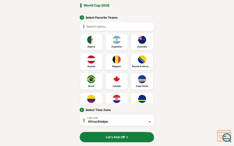 Screenshot of Wc2026