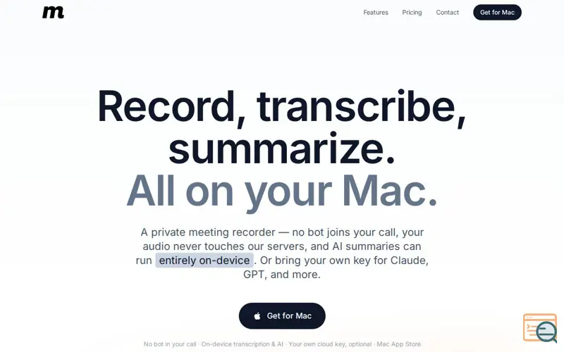 Screenshot of MeetingMemo