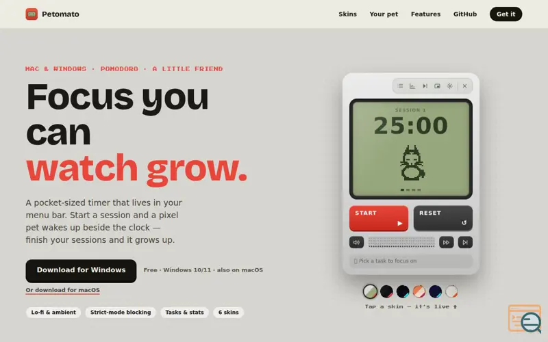 Screenshot of Petomato
