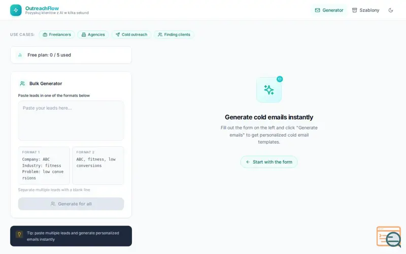Screenshot of OutreachFlow