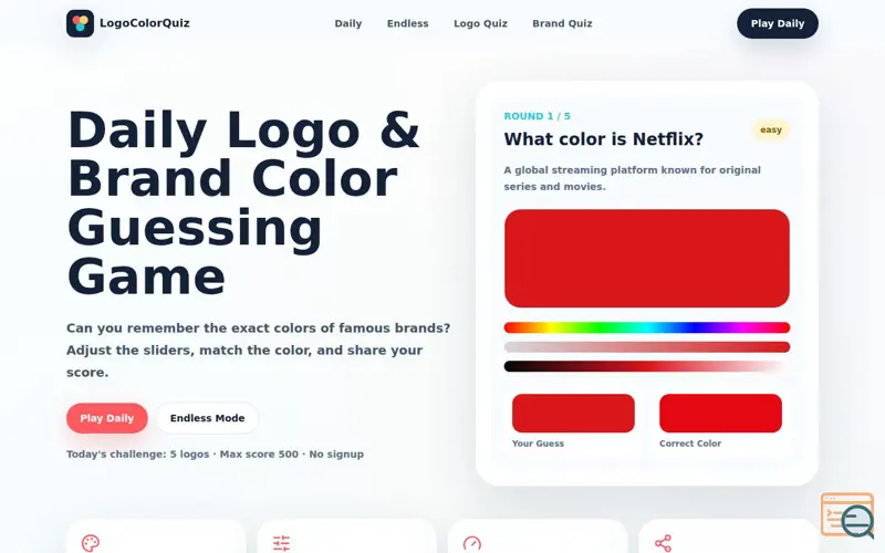 Screenshot of LogoColorQuiz